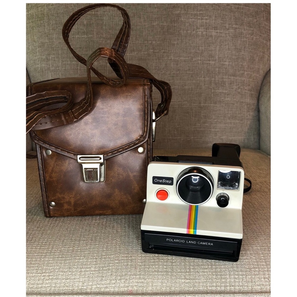 Polaroid Land One Step Rainbow Camera with Leather Case